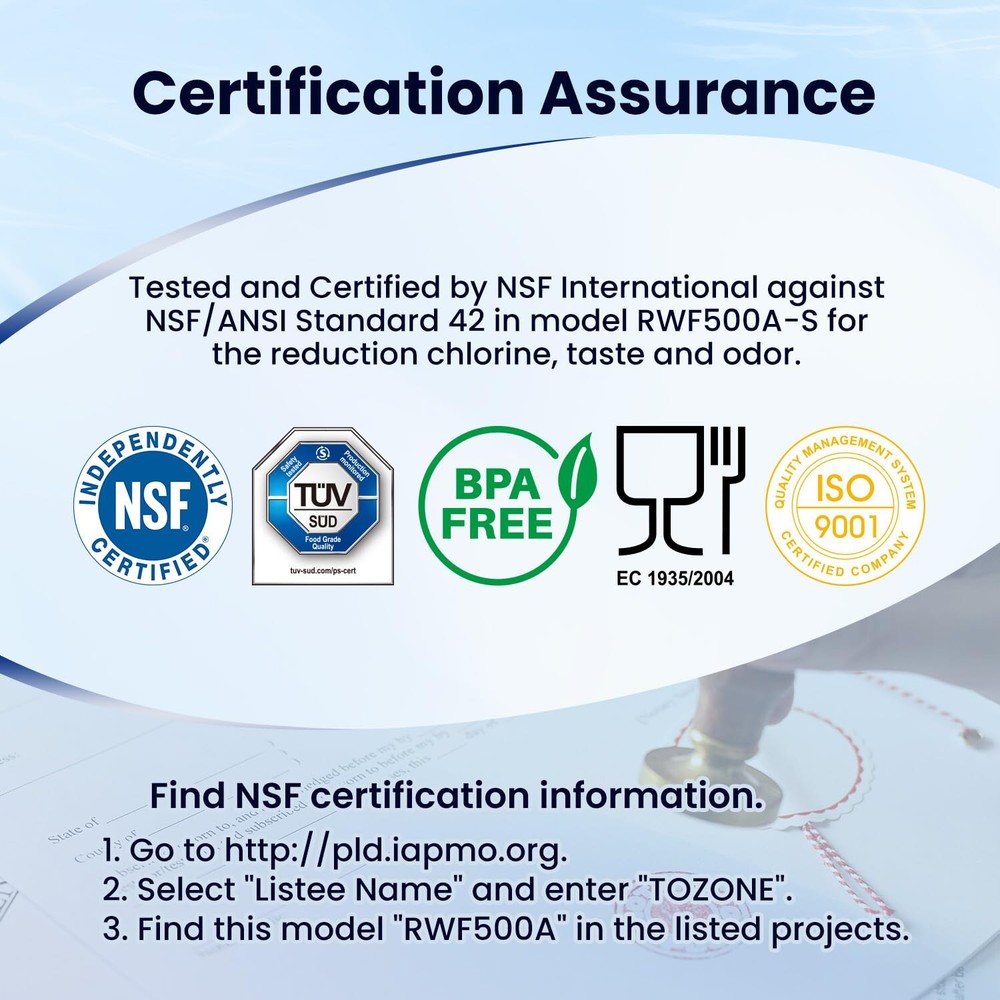 RWF0500A Refrigerator Water Filter Replacement for 4396508, 4392857, 3PACK