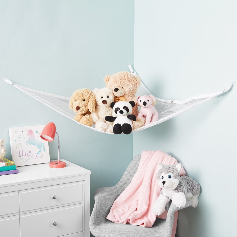 (3 pack Mesh Toy Storage Organizer White