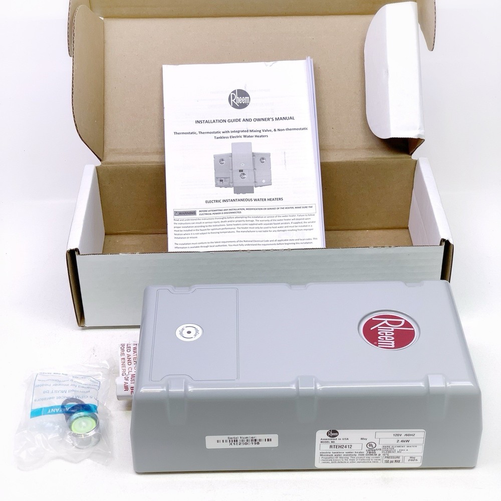 Rheem RTEH2412  2.4kW 120V Non-Thermostatic Tankless Water Heater Commercial NEW