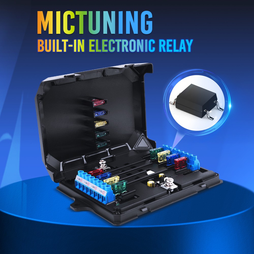 MICTUNING 8 Gang RGB LED Switch Panel Multifunction Circuit Control Relay System