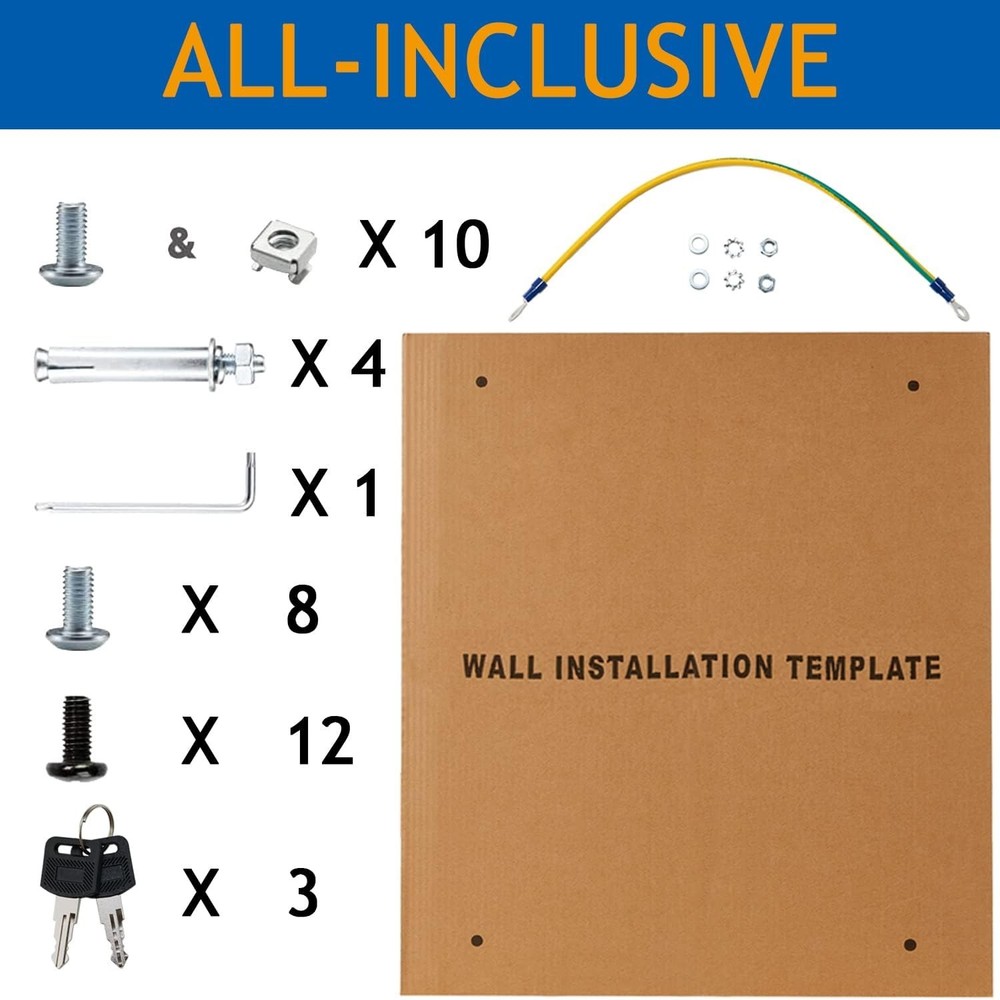9U Wall Mount Server Cabinet - Secure Locking Network Rack, Heavy Duty Design