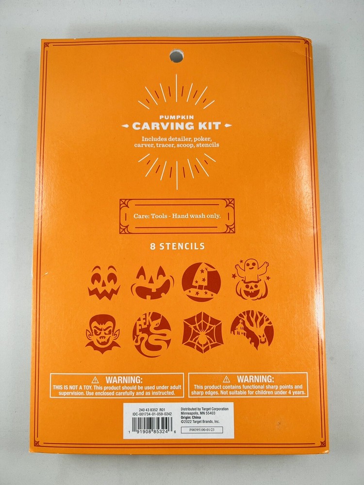 Hyde & Eek! Pumpkin Carving Kit, 8 Stencils, 5 Tools