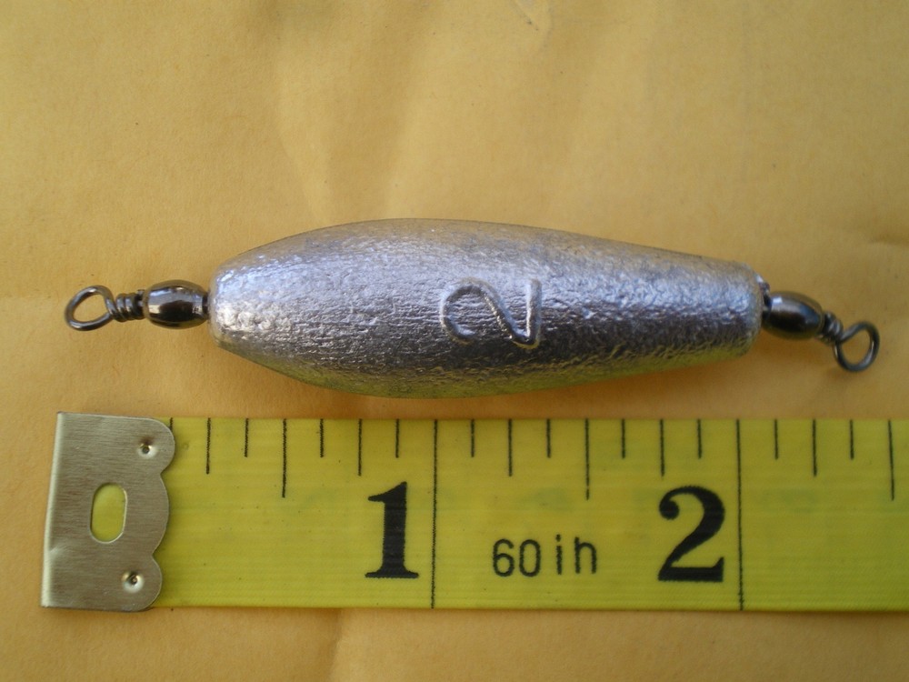 30 PCS. TROLLING SINKER W/#7 BLACK BARREL SWIVEL, 2 OZ.