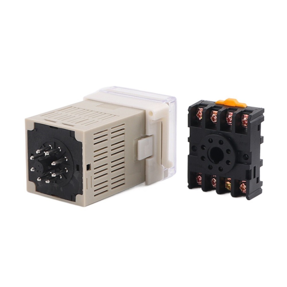 AC 220V Digital Time Delay Relay With Socket Base Replacement for Omron DH48S-S