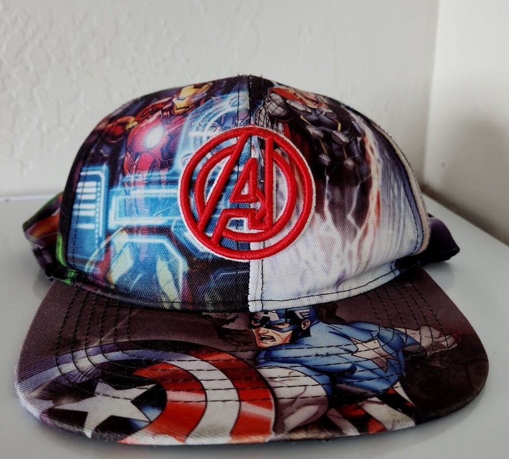 Marvel Comics Classic Avengers All Over Print  Snapback Ball Cap Hat Cap Kids