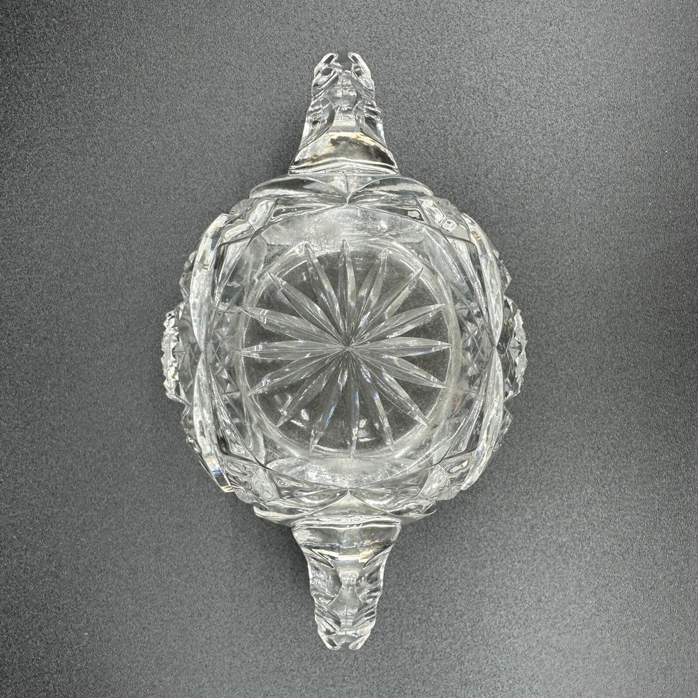 Vintage Sugar Bowl Cut Glass Star Pattern