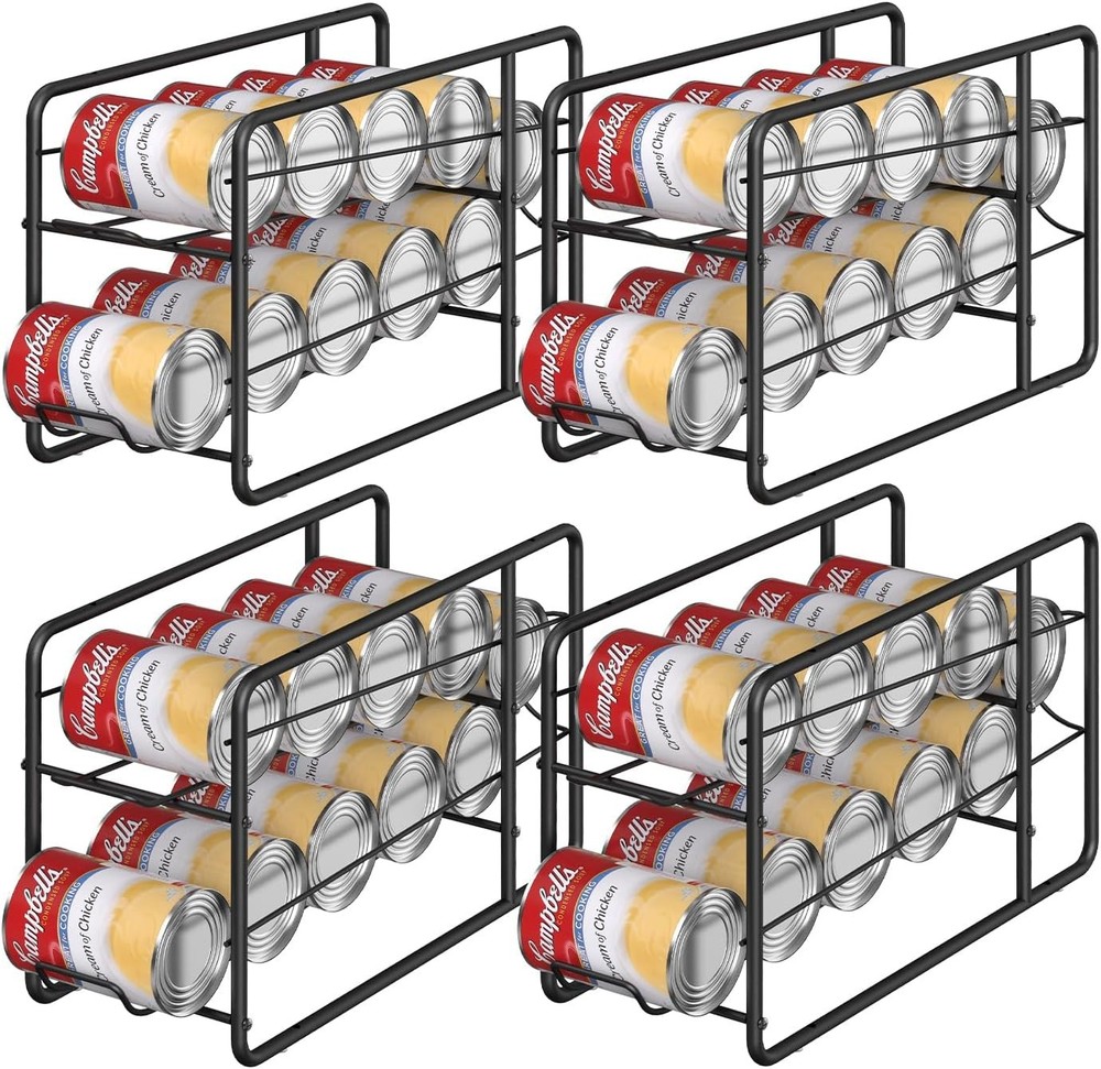 4 Pack - Can Organizer for Pantry, Stackable Can Dispenser Rack Canned Food S...