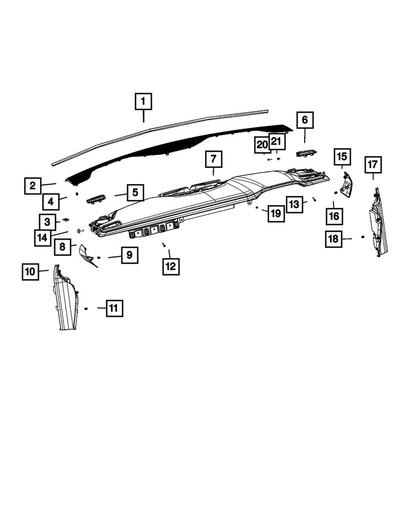 Genuine Mopar Instrument Panel Seal 68569449AA