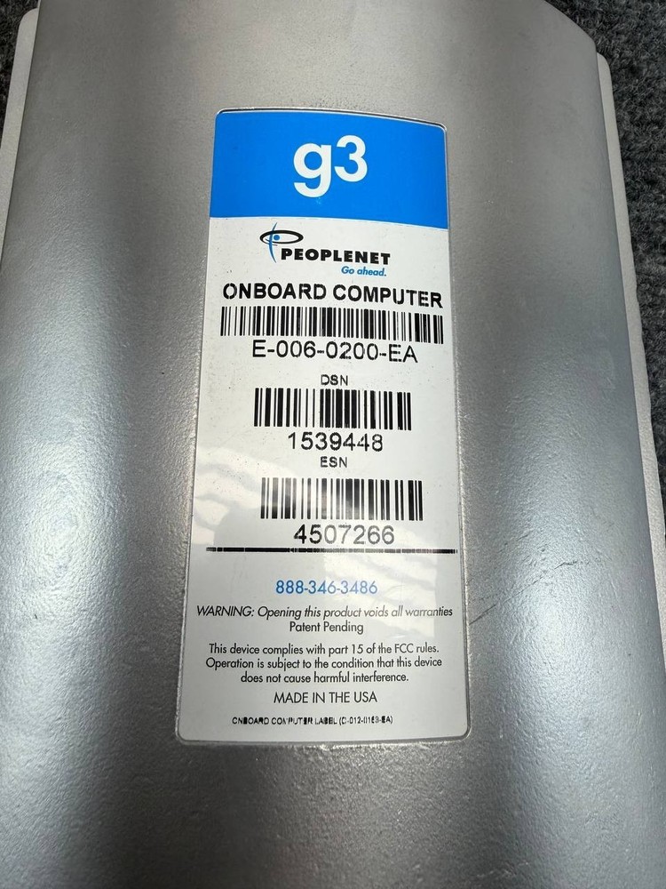 PeopleNet g3 Onboard Computer E-006-0200-EA Fleet Management System New Box
