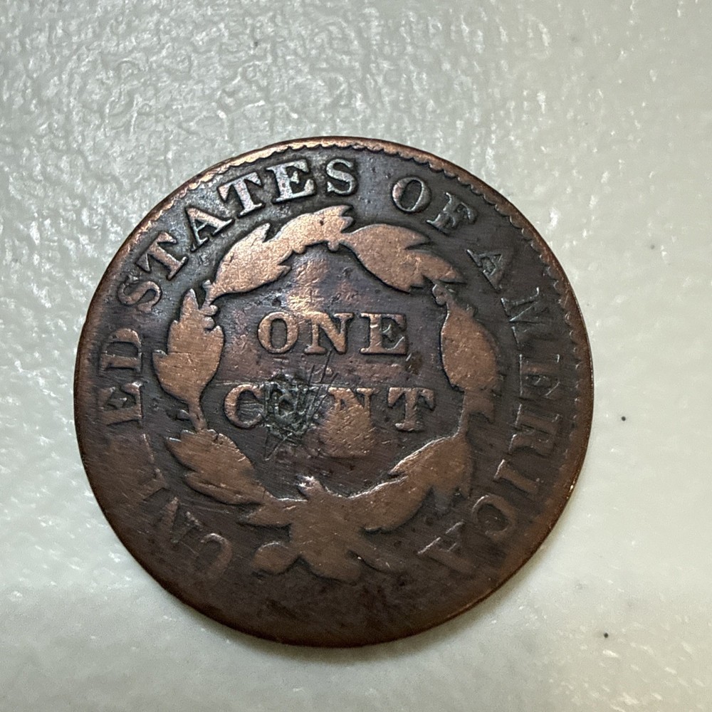 1831 coronet head large cent In G Condition Circulated