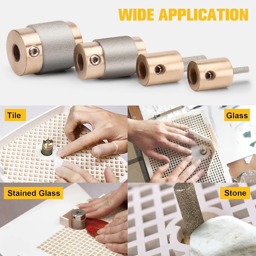 Durable Chrome-Plated Diamond Drill Bits Set - Perfect for DIY Glass Projects