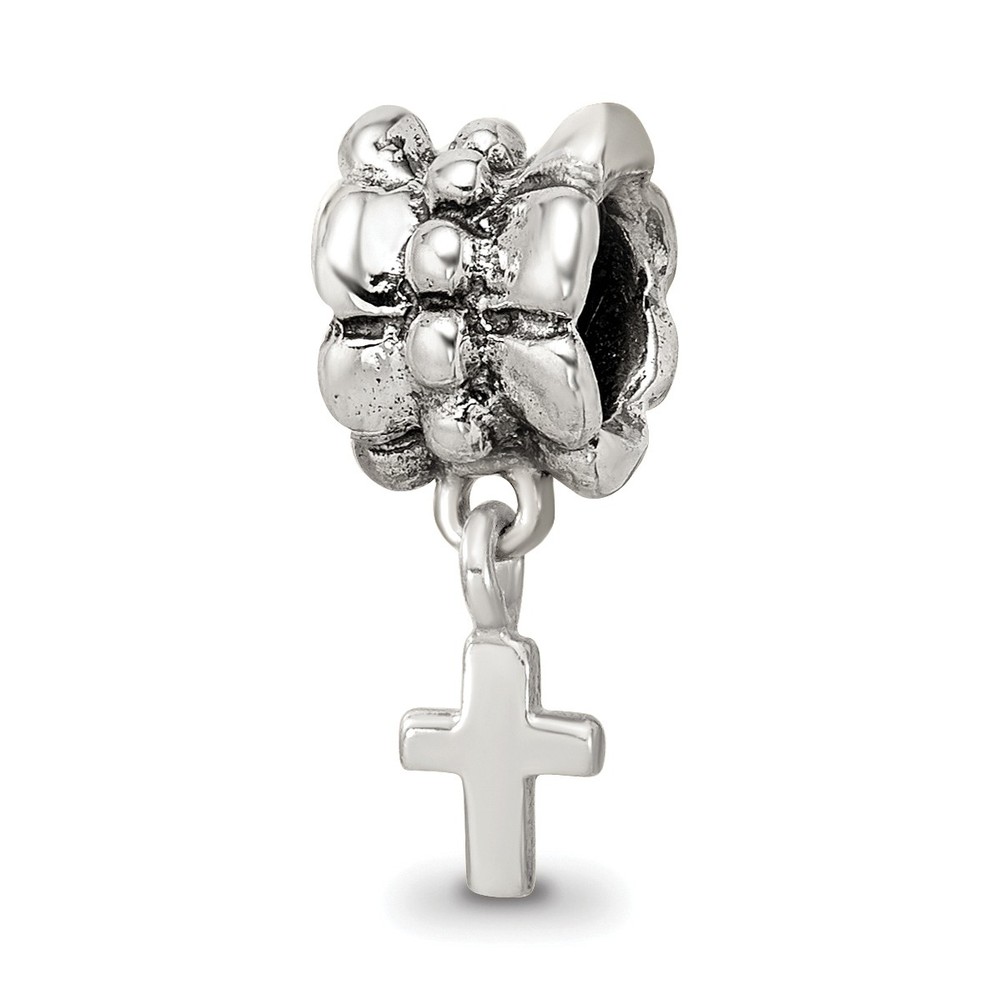 Silver Reflections Cross Dangle Bead QRS529