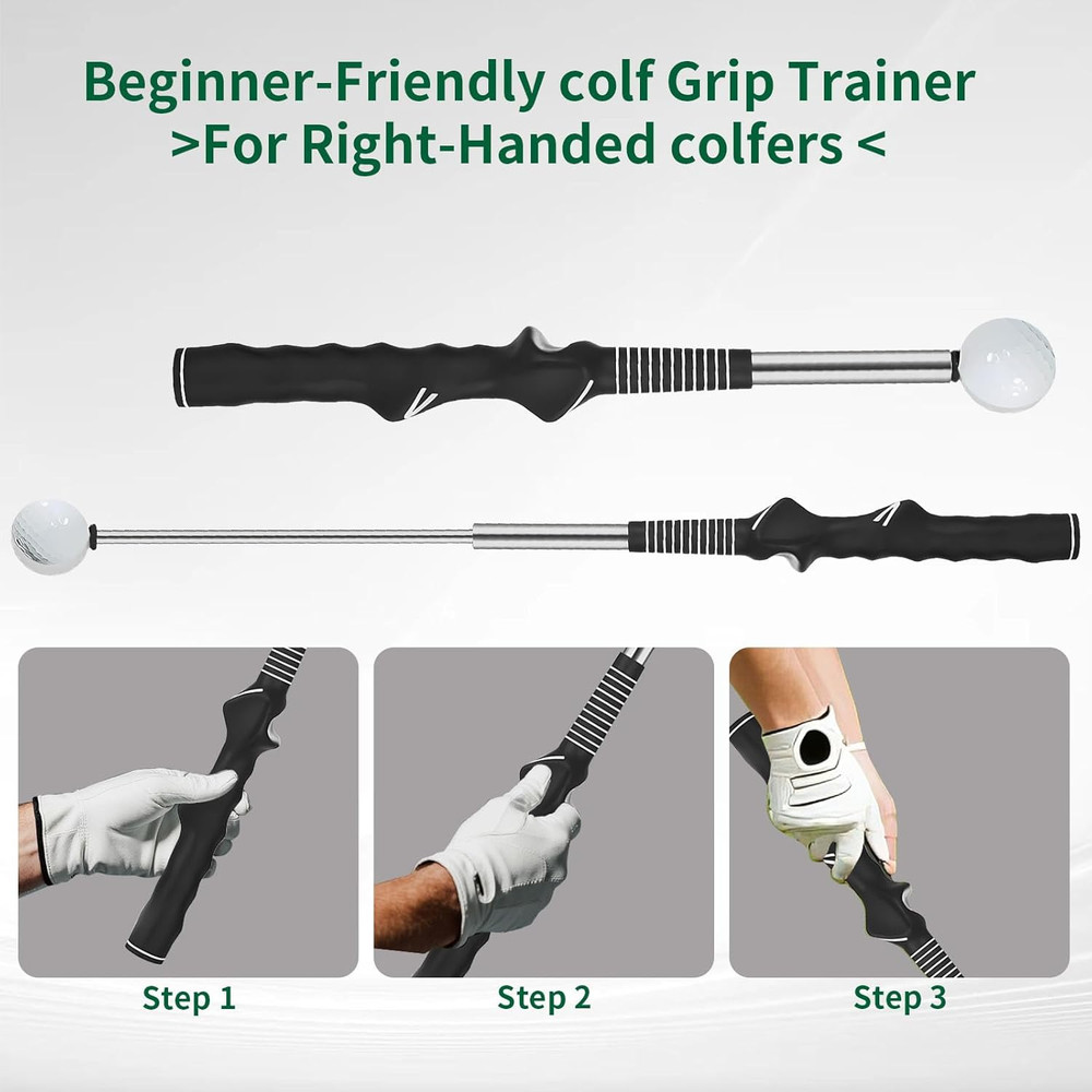 Retractable Golf Swing Trainer with Arm Band,Training Aid for Smooth Swing Golf