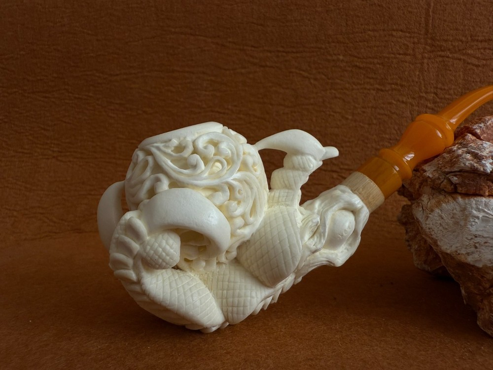 Hand Carved Eagle Claw and Egg Exclusive Design with Fitted Case