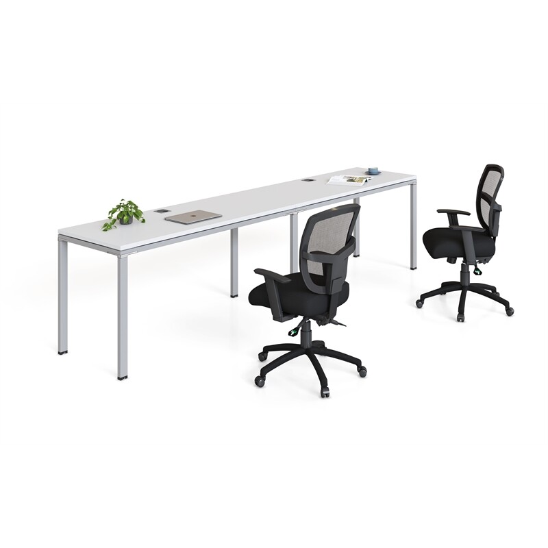 Boss Office Simple System 60" x 24" Double Desk Side by Side in White