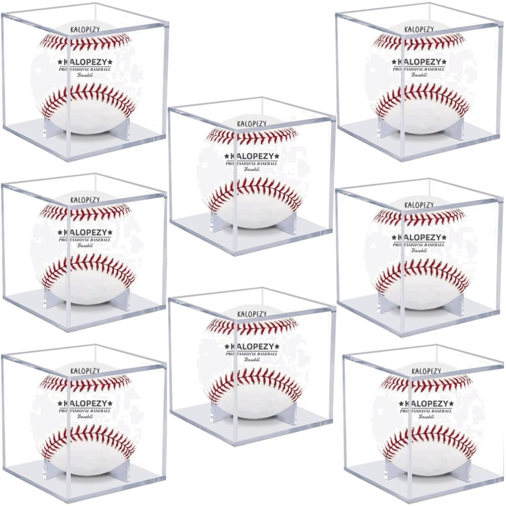Quality 8 Pack Baseball Display Case - Stackable UV Protection for Collectibles
