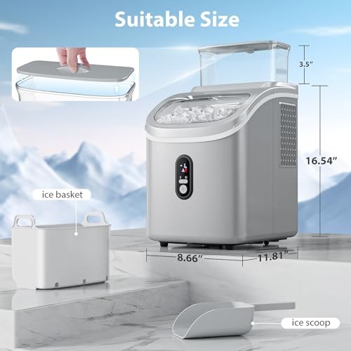 Countertop Ice Cube Maker Machine with External Water GREY