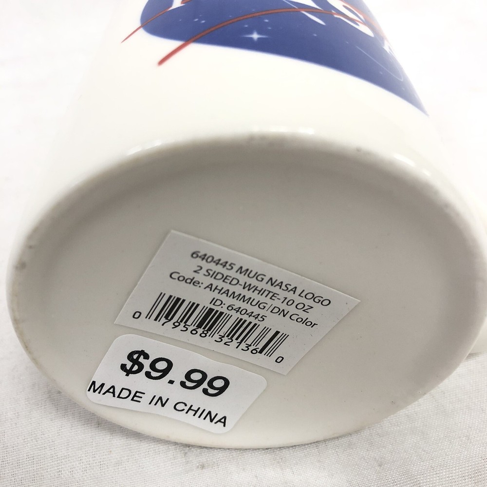 10 OZ NASA 2-Sided Logo White Coffee Mug 640445 New Space Shuttle Program