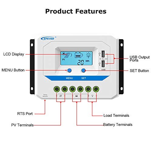 Solar Charge Controller 12V/24V Auto Working PWM Solar Panel Charge 10A