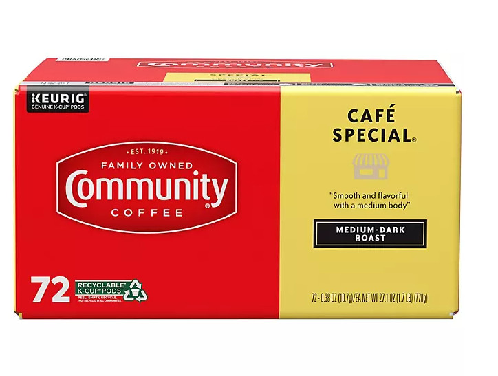 Community Coffee Café Special Medium-Dark Roast Single Serve, 72 ct.