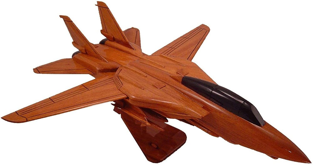 F14 Tomcat Mahogany Wood Desktop Airplane Model