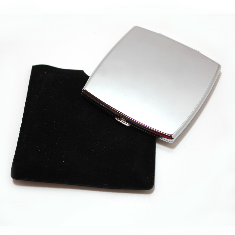 Chrome Pocket Compact Purse Hand Mirror NEW