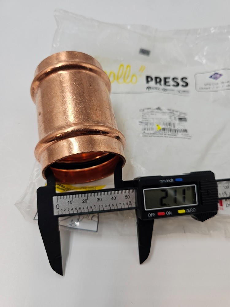Apollo Press Straight Coupling with Stop Copper 2" x 2" 10077000 200 PSI