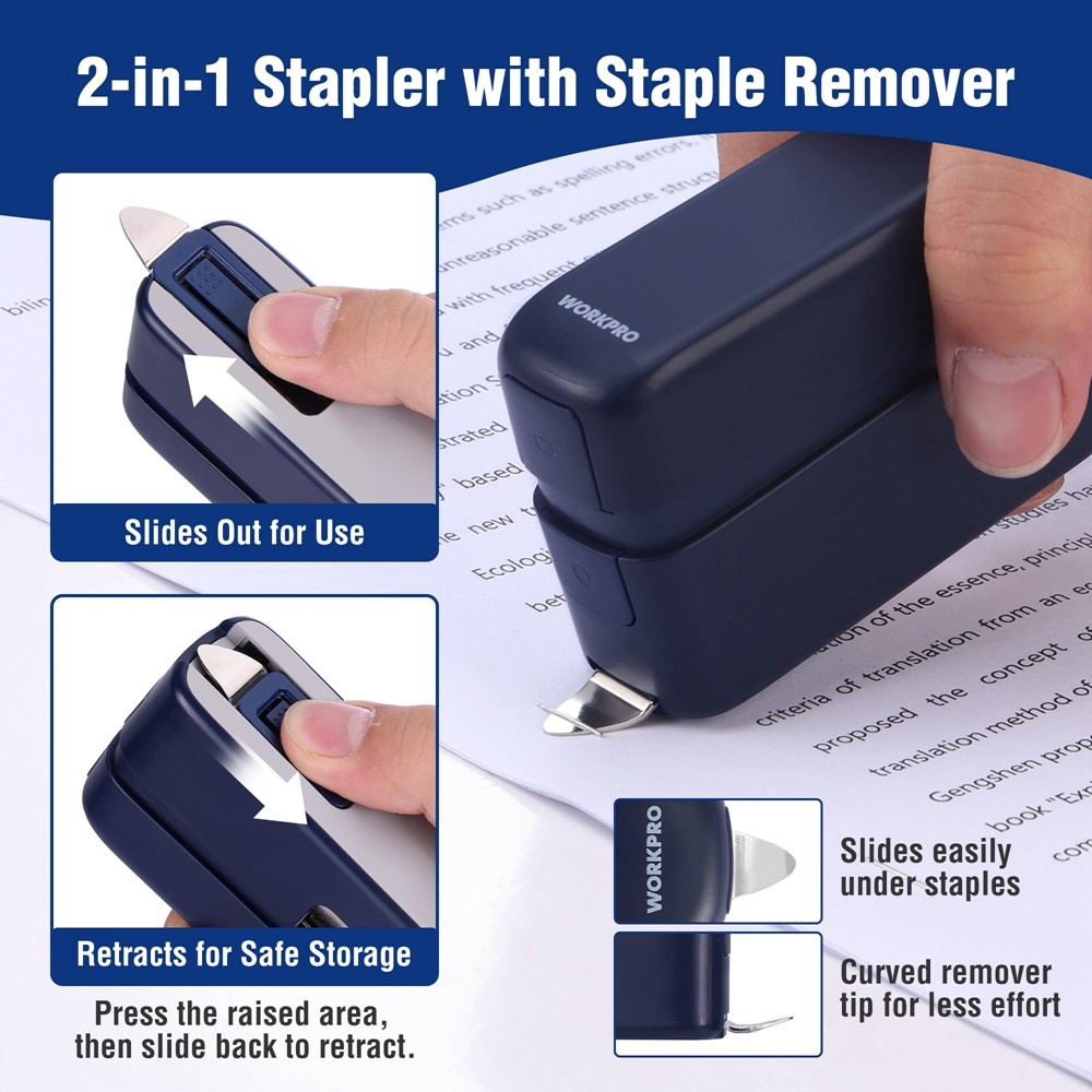 WORKPRO 2-in-1 Stapler 40 Sheet Capacity with 2000 Staples & Staple Remover