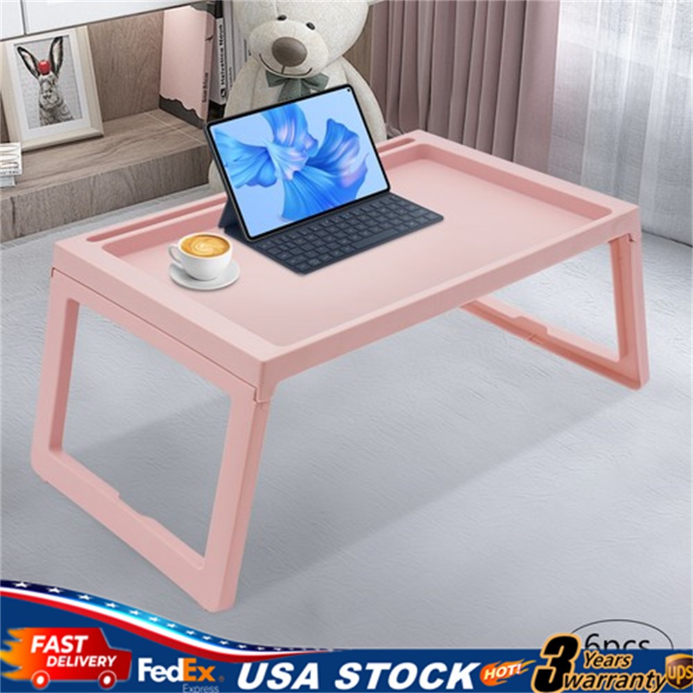6 Set Lap Desks Foldable Laptop Desk Tray Table Computer Bed Stand Pink