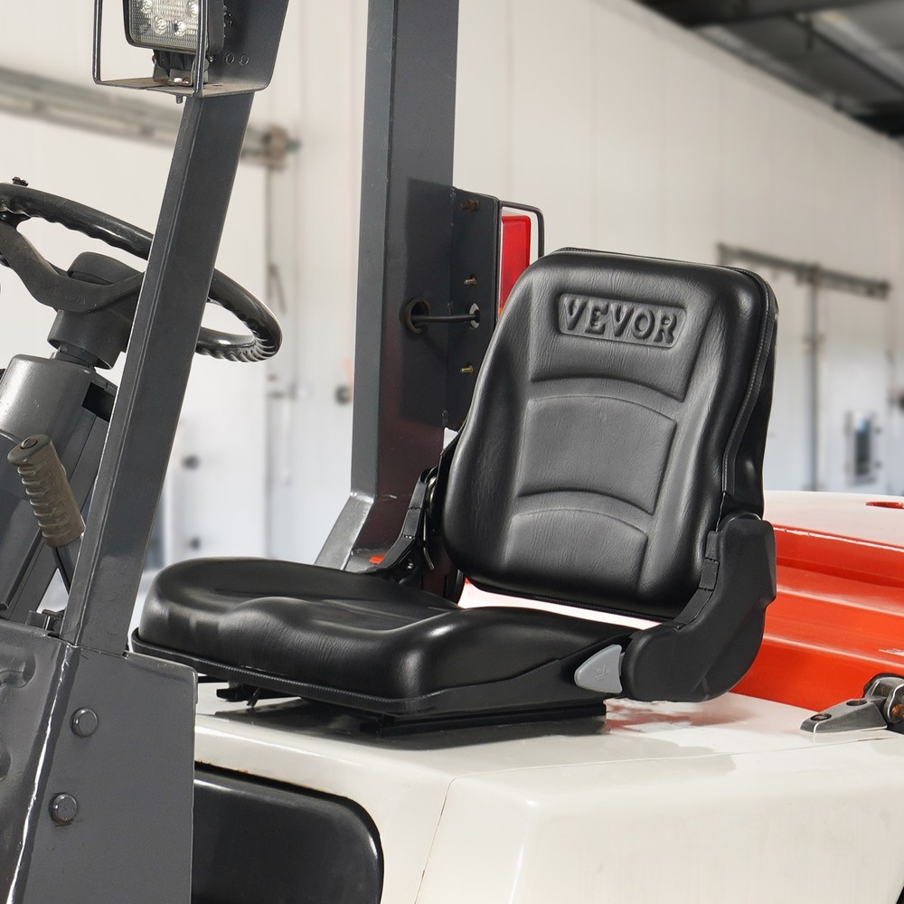 VEVOR Universal Forklift Seat Fold Down Forklift Seat with Adjustable Angle Back