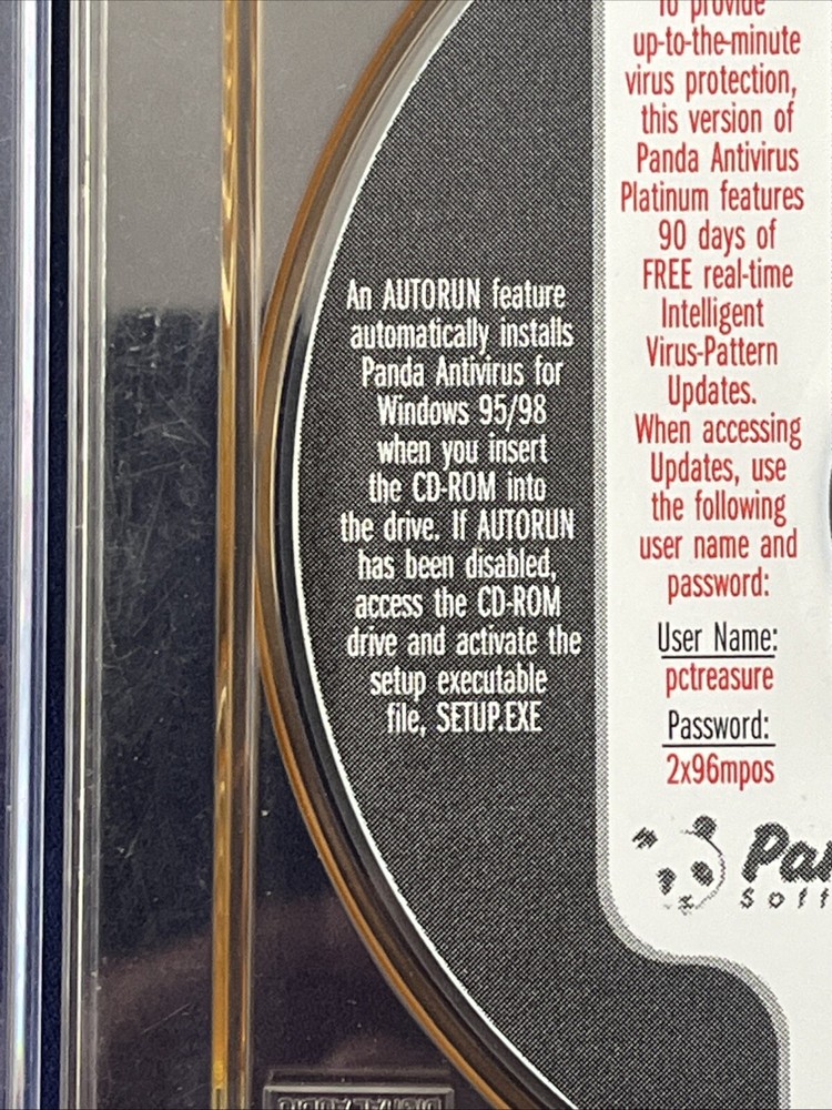 Panda Antivirus Platinum PC Treasures Program Disc Windows 95/98