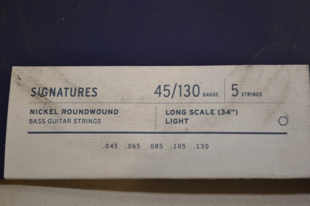 StringJoy 5-String Bass Light Gauge 45-130 Long Scale Nickel Roundwound Strings