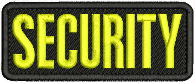 SECURITY EMBROIDERY PATCH 2X5 VELCR@ ON BACK