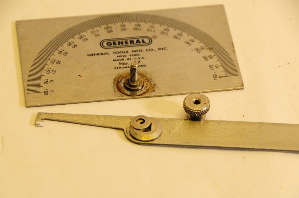 General Model 17 Retangular Head Protractor Used Made in USA