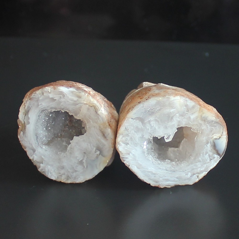Pair gemstone crystal drusy druzy agate piece 34mm