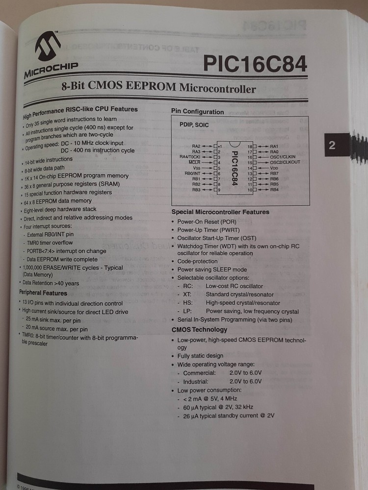 Microchip PIC16/17 Microcontroller data book, 1995/1996