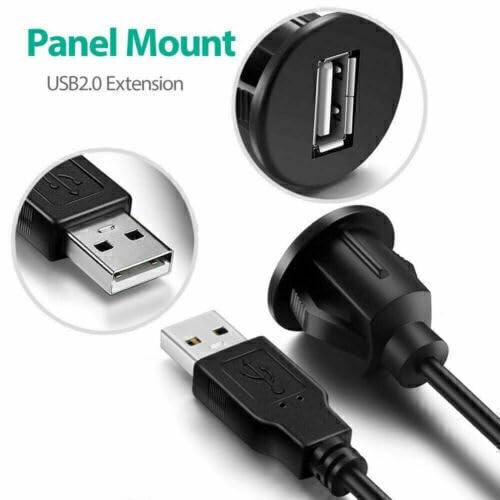 Universal Auto USB Extension Cable Dashboard 3 feet,
