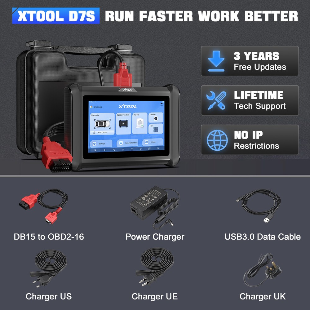 XTOOL D7S Auto Bidirectional Full System Car Diagnostic Scanner KEY Coding TOOL