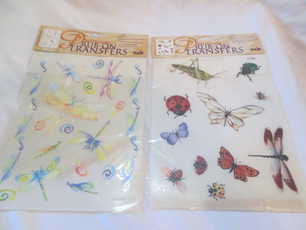 Rub On Transfers NOS Dragonflies and Bugs 2 sheets