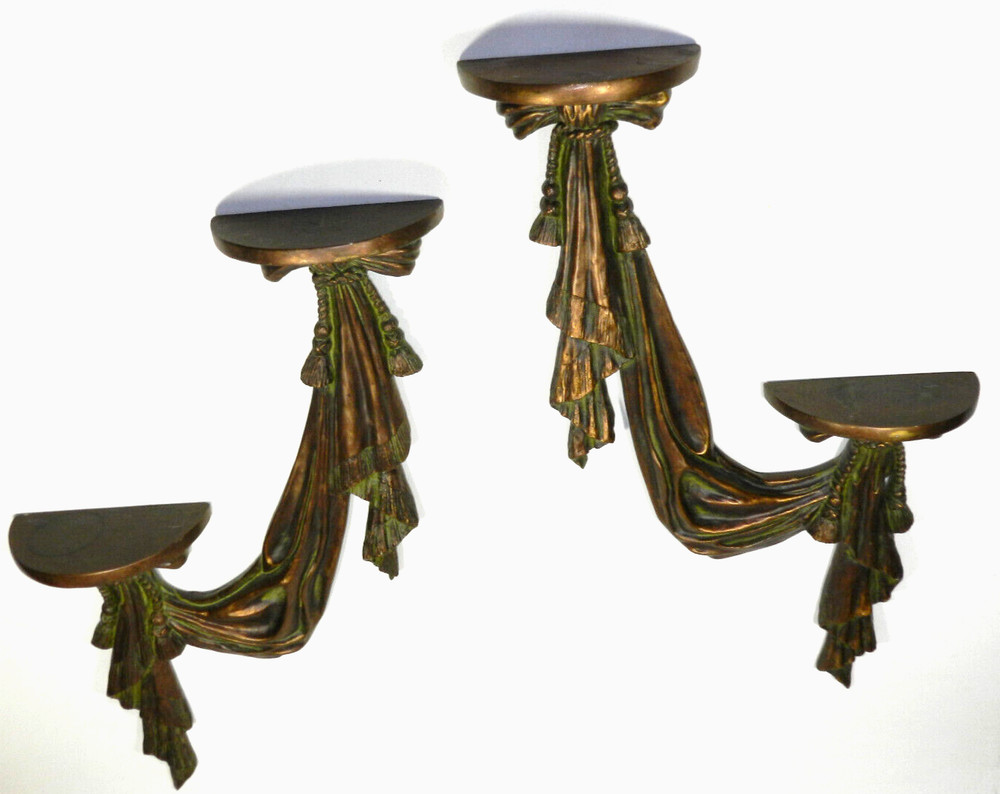 Hollywood Regency Wall Sconce Pair Large