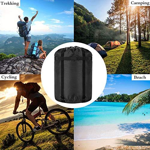 2x 46L Sleeping Bag Stuff Sack Black Compression Sack for Backpacking & Camping