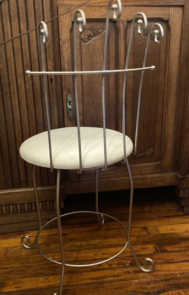 Vintage IRON WIRE VANITY CHAIR STOOL