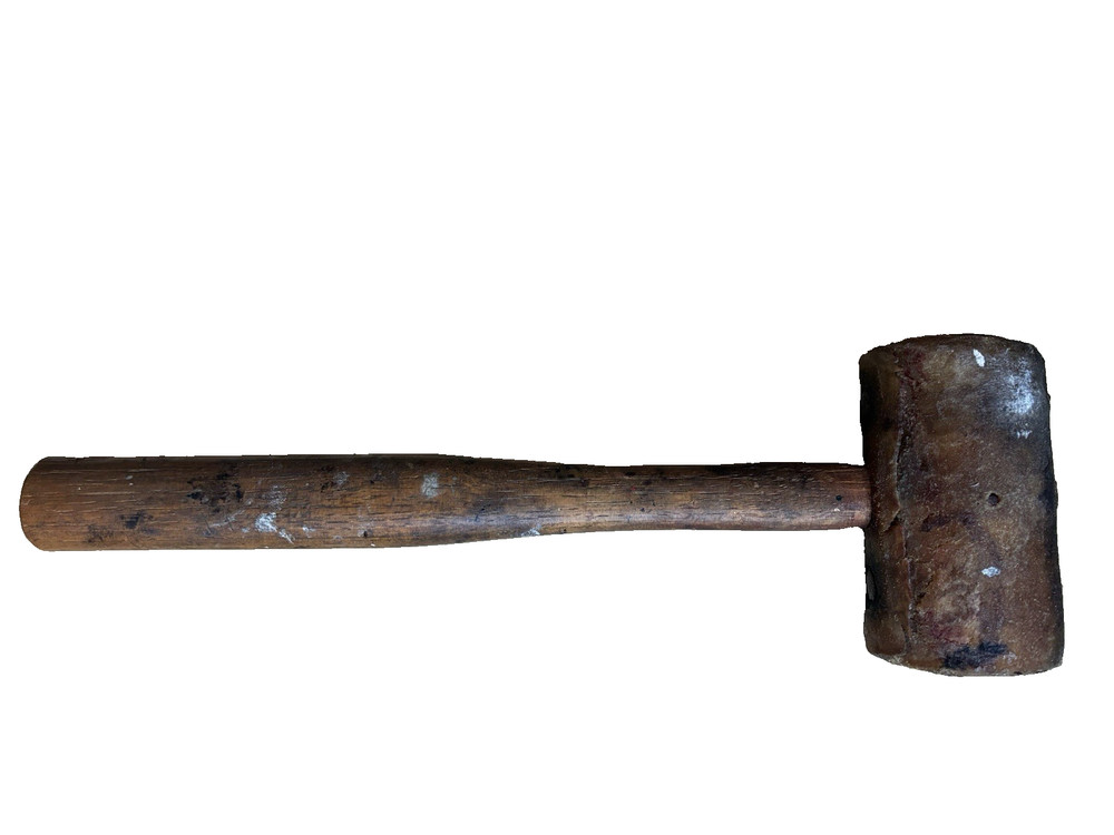 Vintage Rolled Rawhide Mallet Hammer Soft Hit Hammer Old Tool Leather Worker