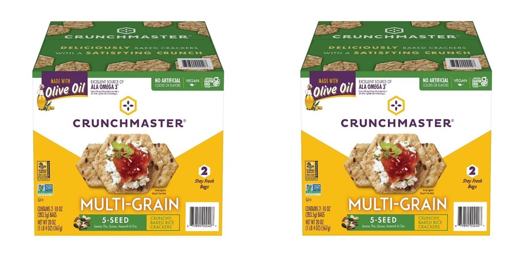 Crunchmaster 5 Seed Multi-Grain Cracker, 10 oz., 2 Each Pack Of 2. Fast Shipping