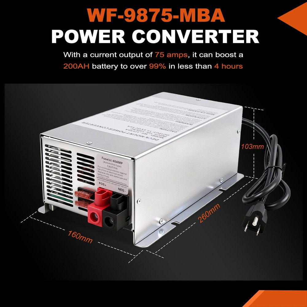 WF-9875 RV Trailer Camper 75 Amp Power Converter WF-9875-MBA Series ONE SET