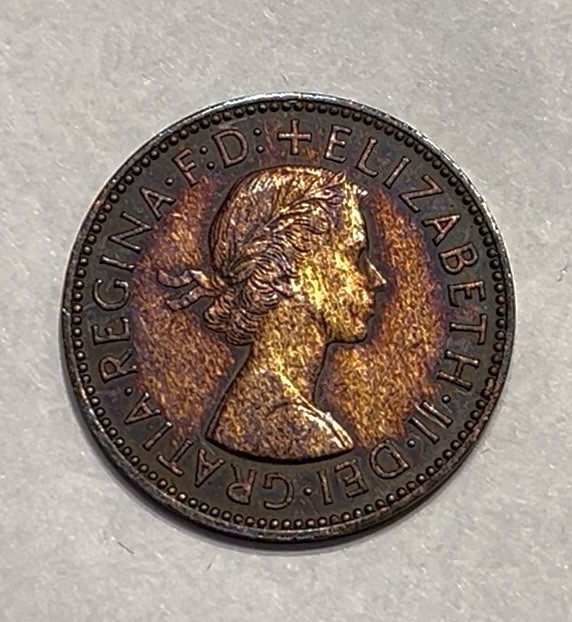 1957 Half Penny Great Britain Original