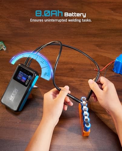 Battery Spot Welder: Continuous Welding Function, 8.0Ah Rechargeable Blue