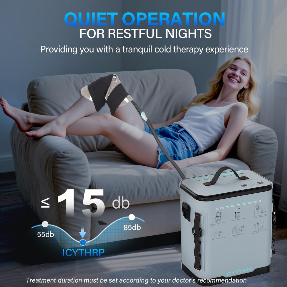 Cold Therapy Machine with Programmable Timer Portable Ice Machine for Knee Af...