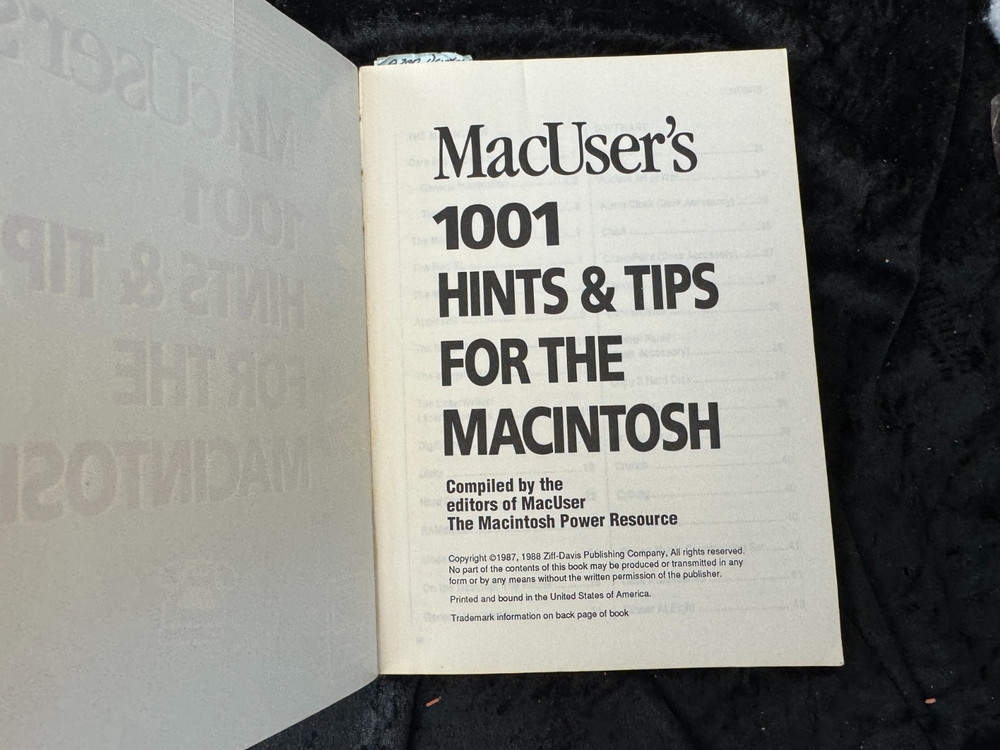MacUser's 1001 Hints & Tips for the Macintosh 1988
