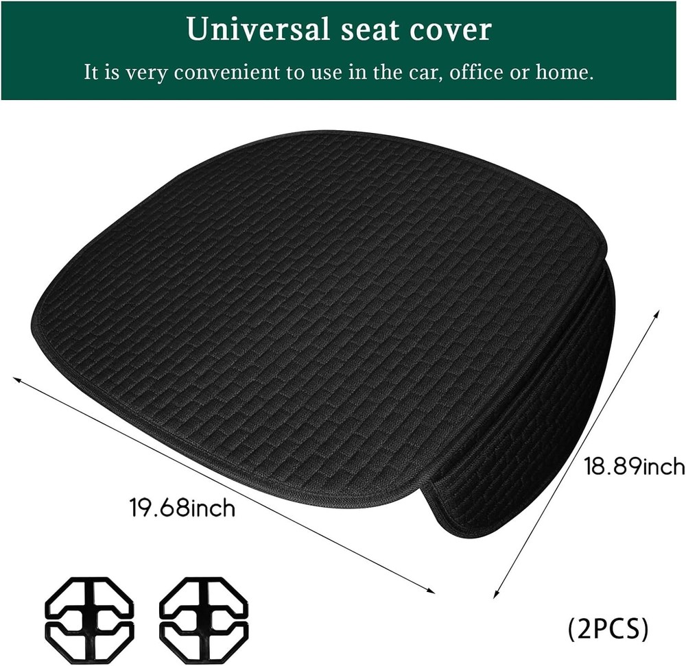 2PCS Car Seat Bottom Cover Pad, Breathable Auto Front Seat Button Cushion Mat wi